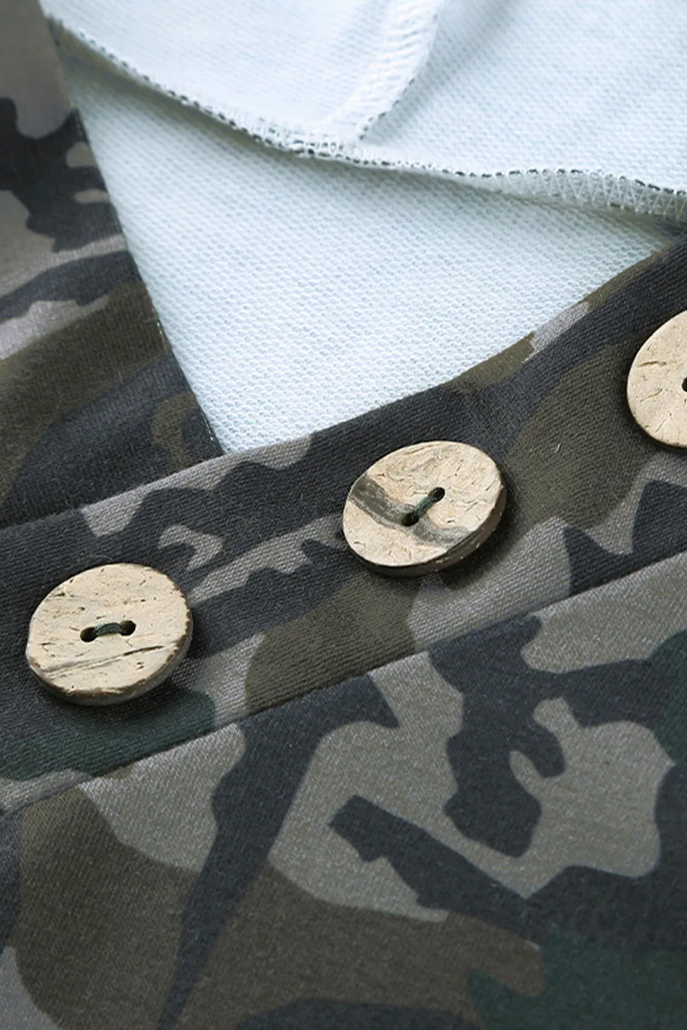 Green Camo Print Kangaroo Pocket Hoodie