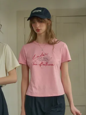 Greta Round Neck Cupid Cotton T-shirt