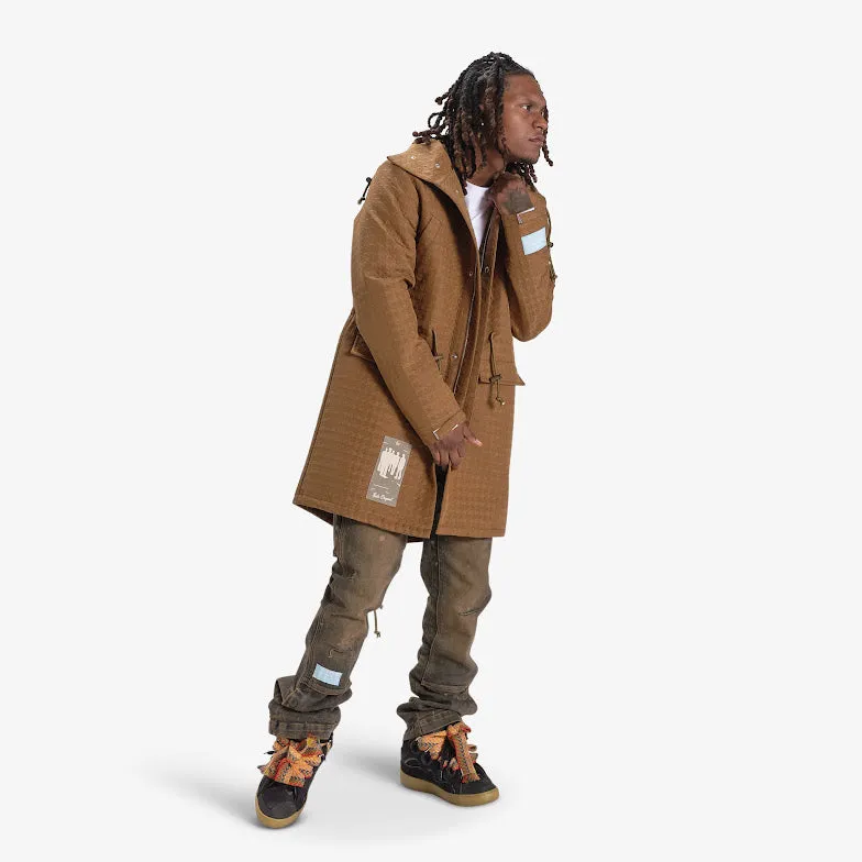 HALO HOUNDSTOOTH TRENCH COAT (BRONZE)