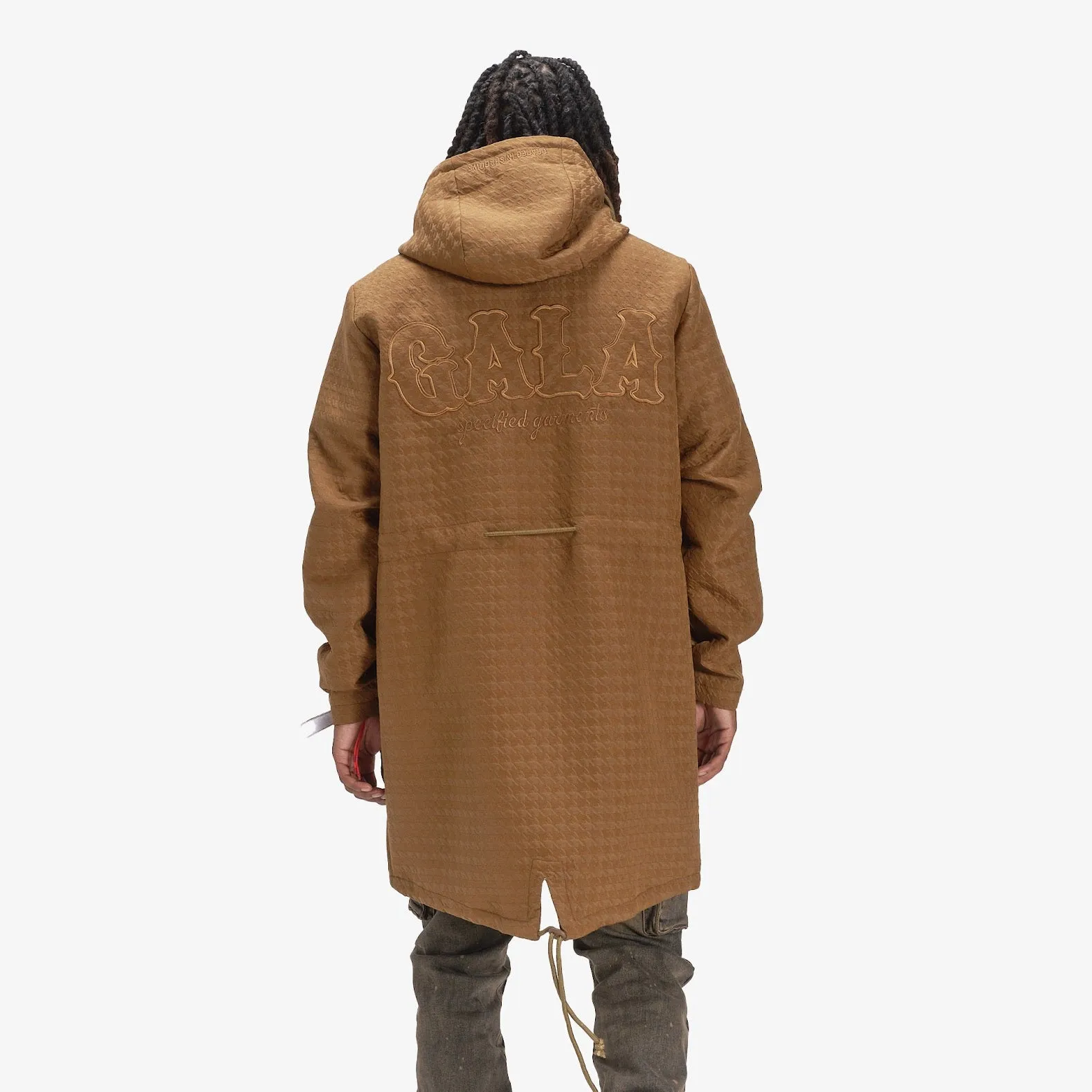 HALO HOUNDSTOOTH TRENCH COAT (BRONZE)