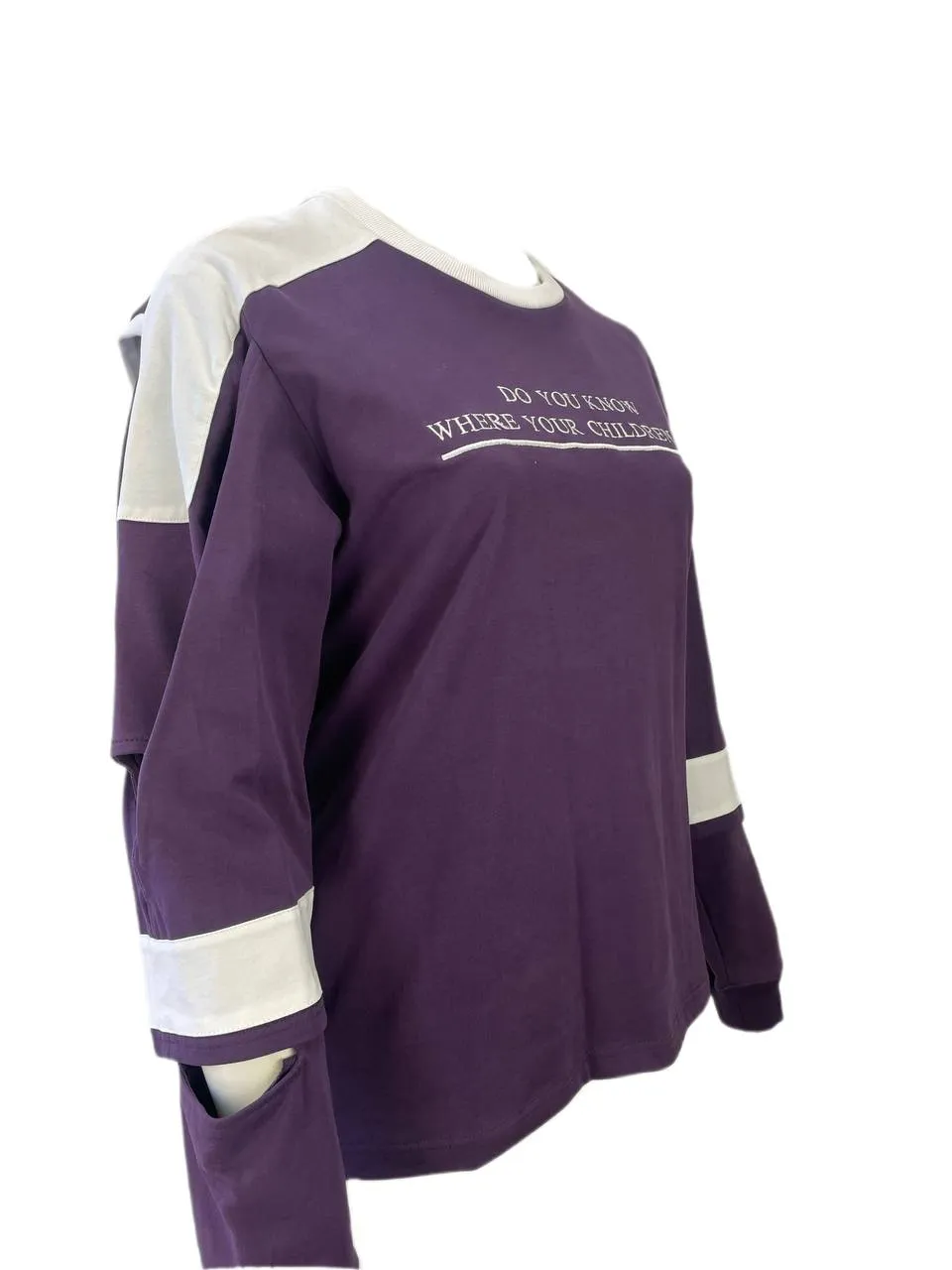 HBA Women's Violet Long Sleeve Sweatshirt #JR8C L NWT