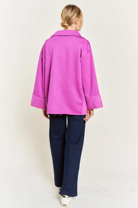 HIGH COLLAR OVERSIZED KNIT TOP JJT5026