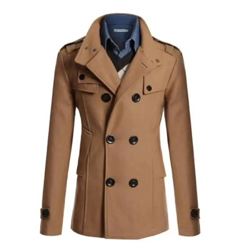 High-Quality Men's Woolen Overcoat