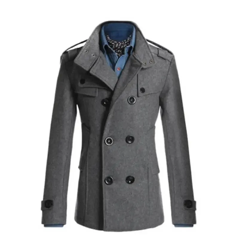 High-Quality Men's Woolen Overcoat