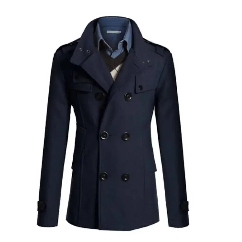 High-Quality Men's Woolen Overcoat