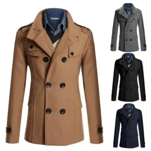 High-Quality Men's Woolen Overcoat
