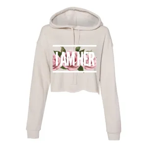 I AM HER en Rose - Women's Cropped Fleece Hoodie - Cream