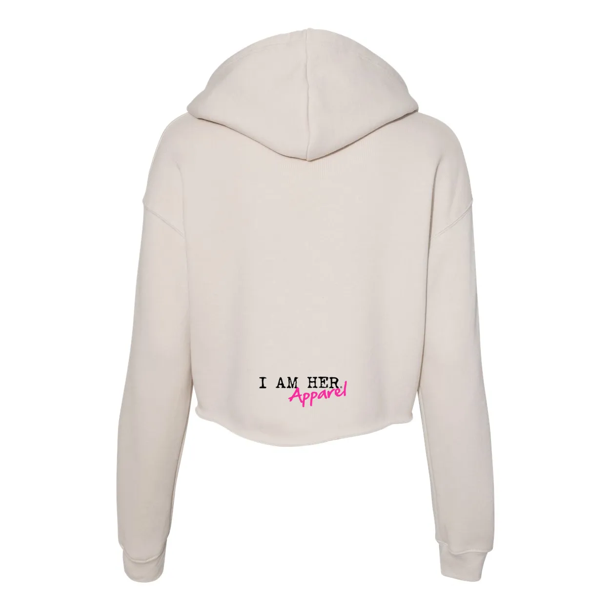I AM HER en Rose - Women's Cropped Fleece Hoodie - Cream
