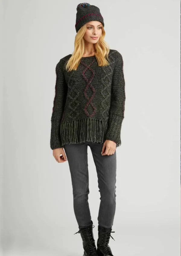 Indigenous Cable Fringe Sweater Final Sale