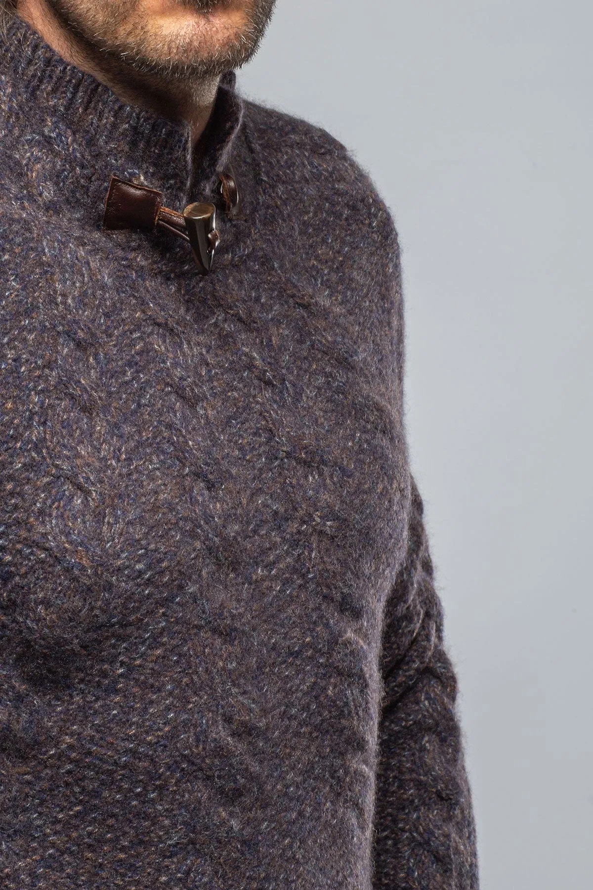 James Cable Sweater in Chocolate Melange