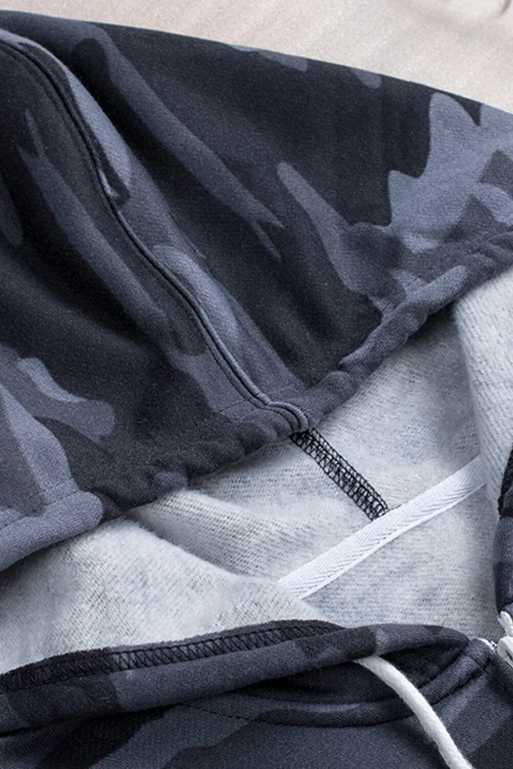 KaleaBoutique Classic Camo Print Zip-up Hooded Coat with Pockets