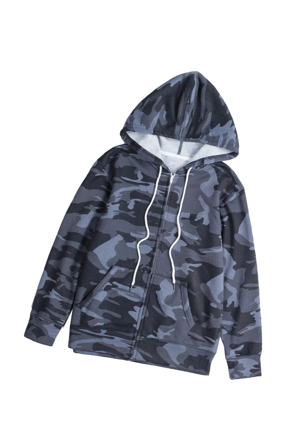KaleaBoutique Classic Camo Print Zip-up Hooded Coat with Pockets