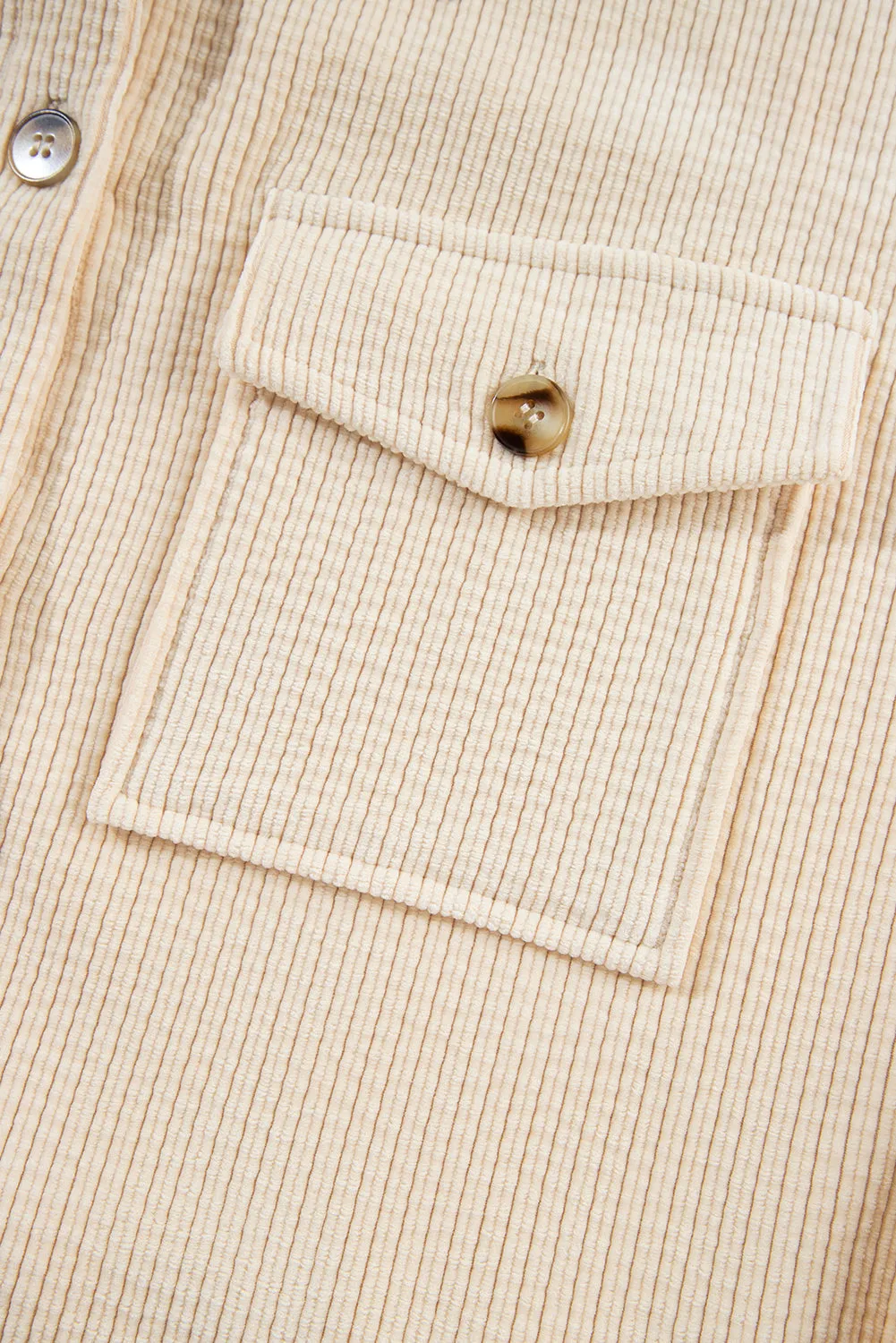 KaleaBoutique Corduroy Flap Pocket Button Up Shacket