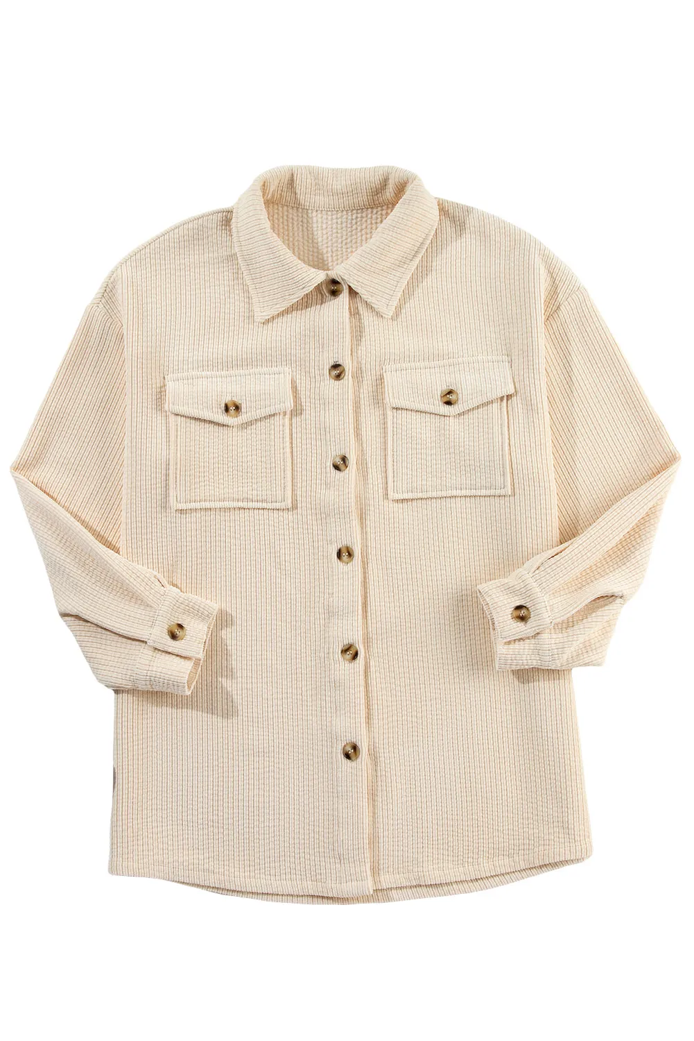 KaleaBoutique Corduroy Flap Pocket Button Up Shacket