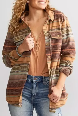 KaleaBoutique Stylish Classic Western Print Fleece Shacket