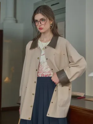 Keti Notched Lapel Pocket Trench Coat