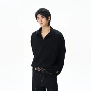 Lapel Long-Sleeve Pullover
