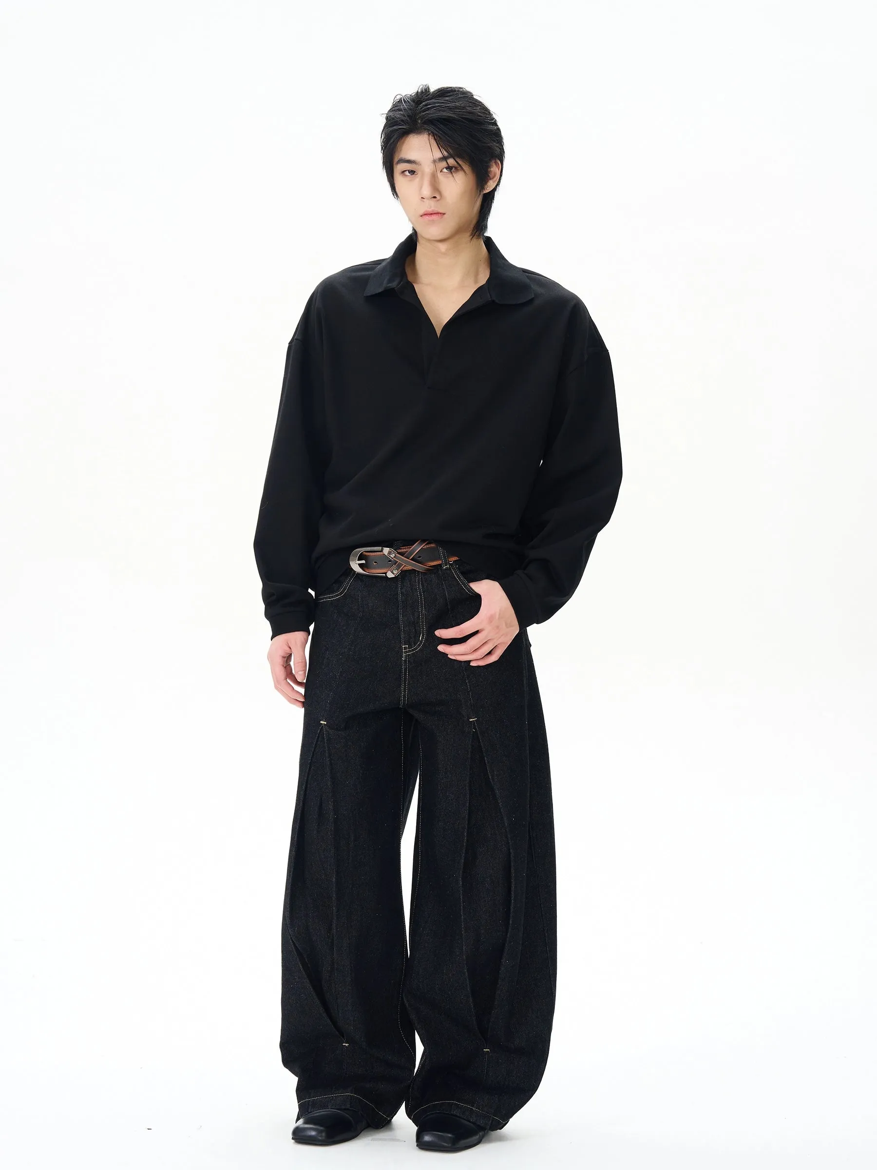 Lapel Long-Sleeve Pullover