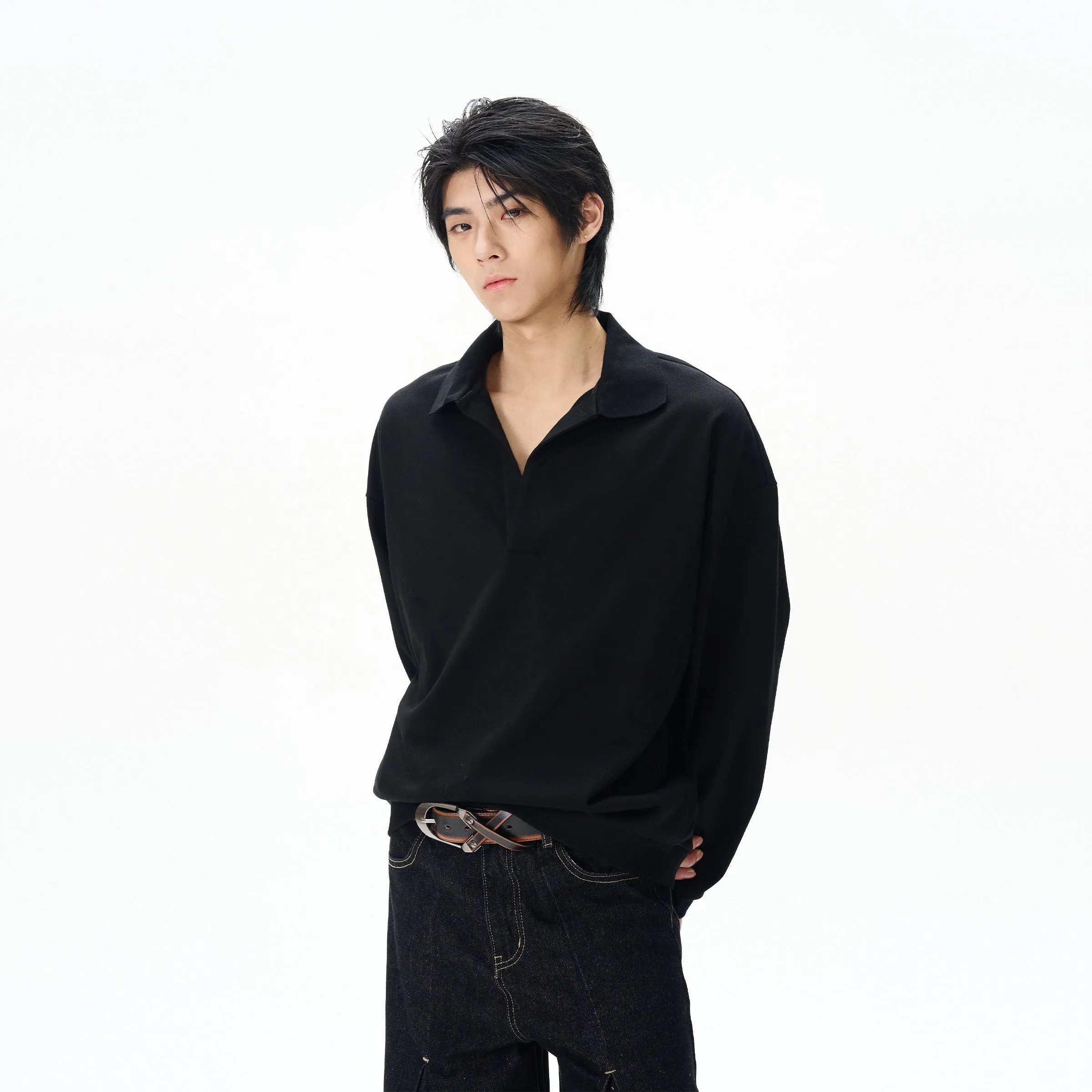 Lapel Long-Sleeve Pullover