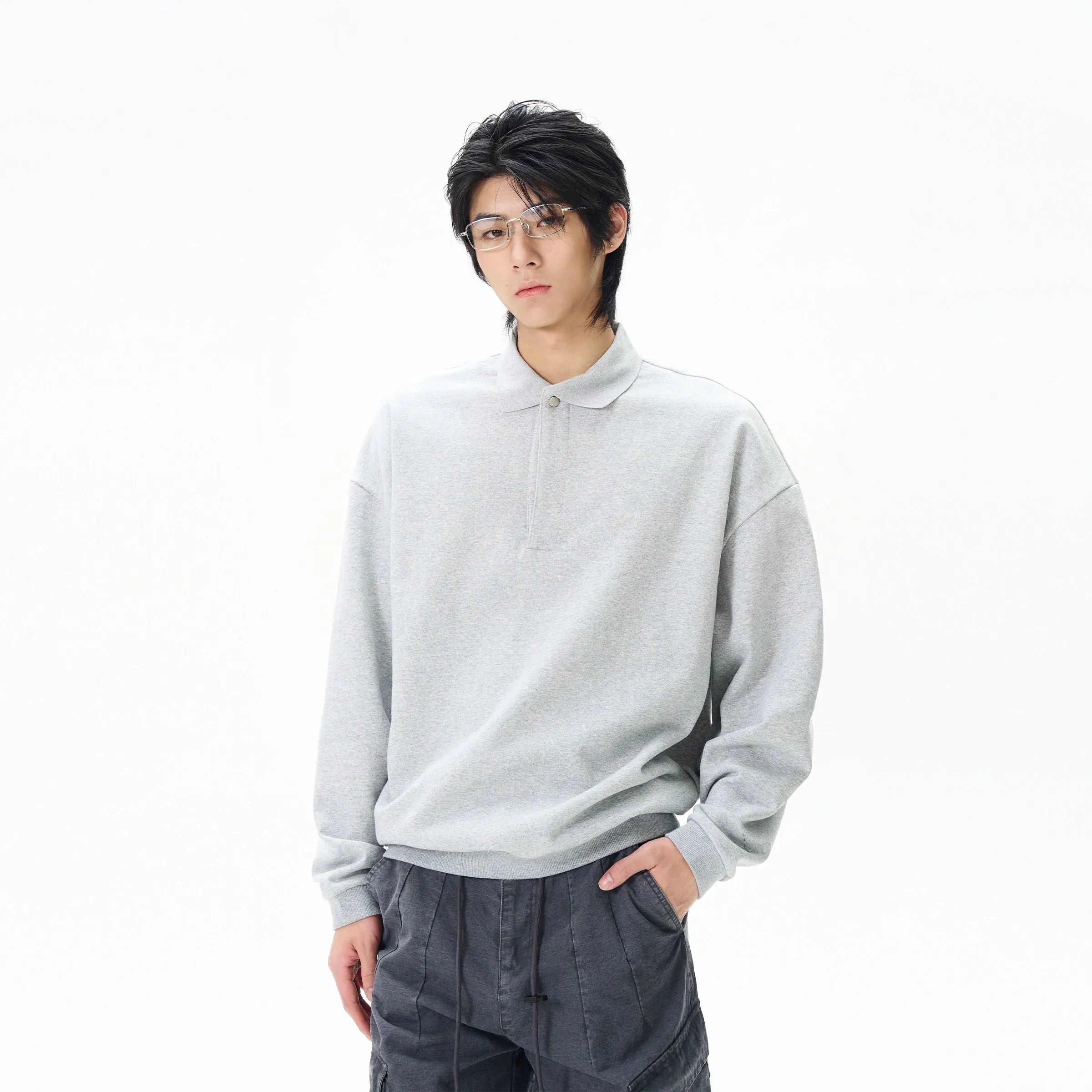 Lapel Long-Sleeve Pullover