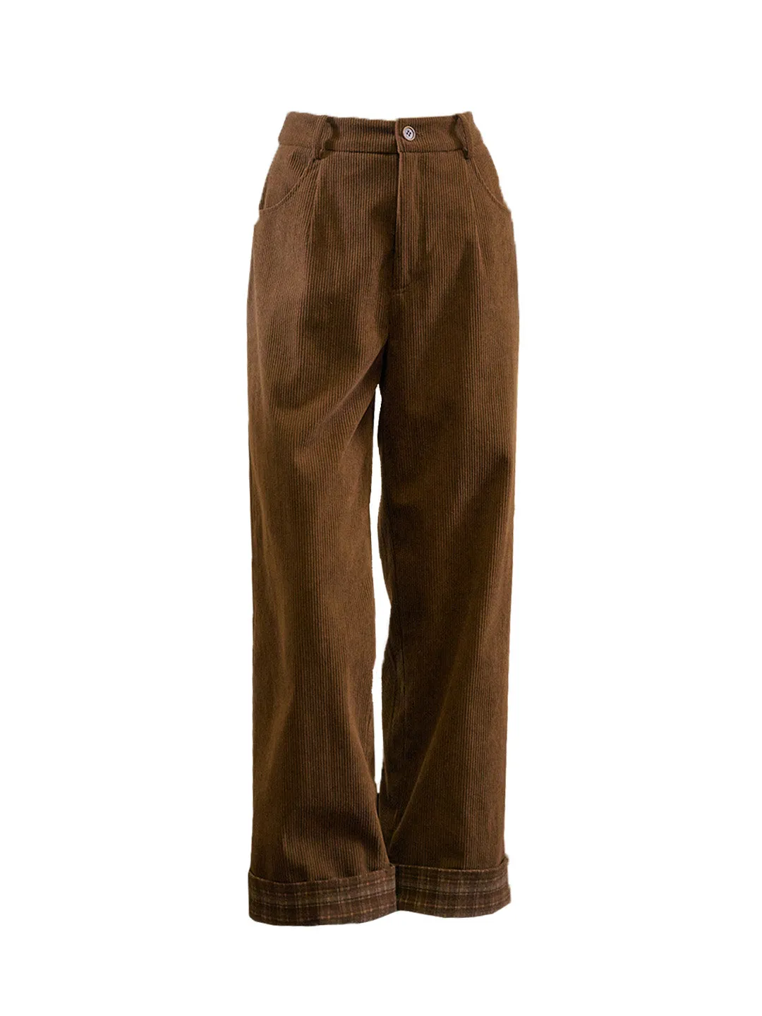 Lila Classic Corduroy Straight Trousers - Off White