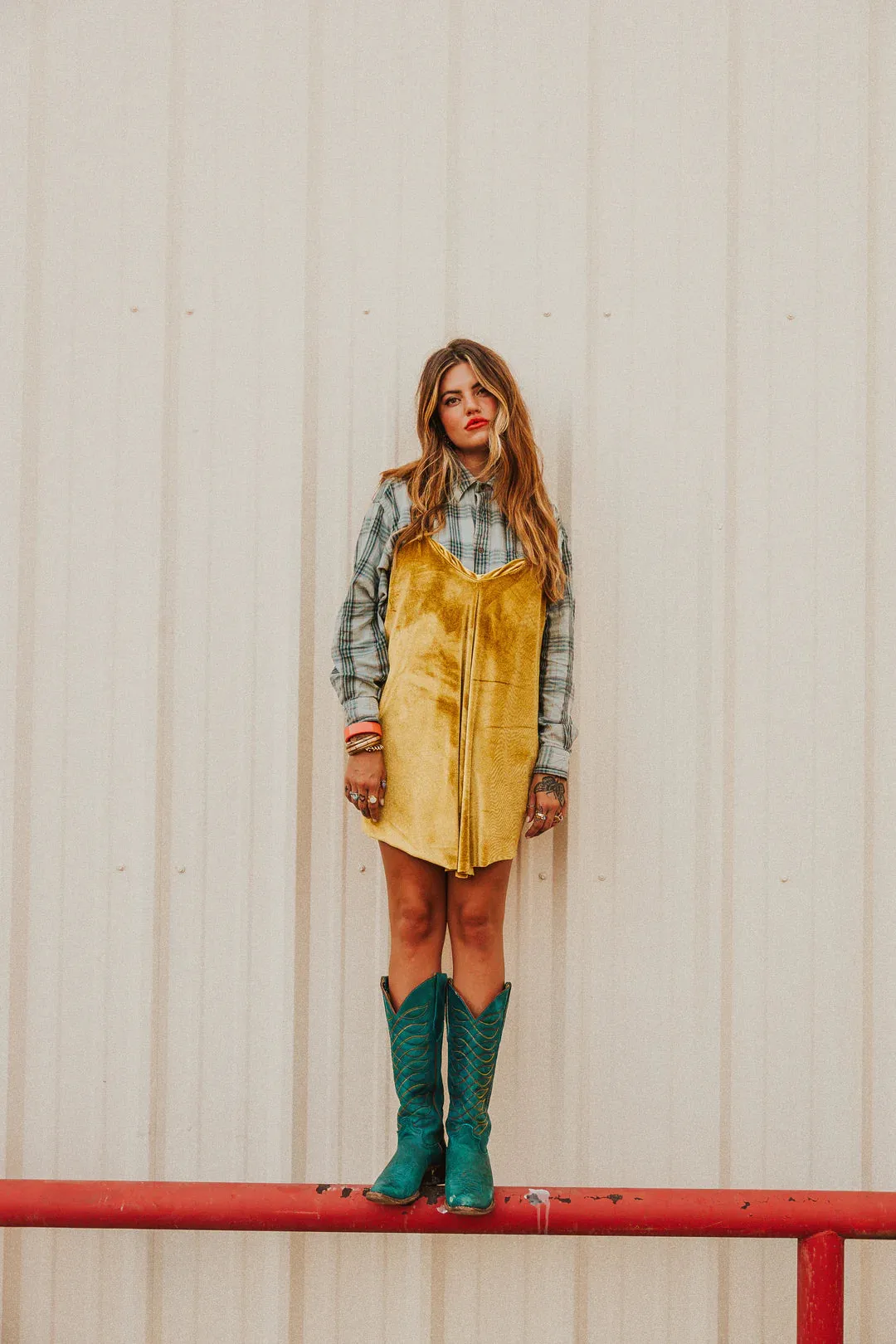 Liz Yellow Velvet Mini Dress