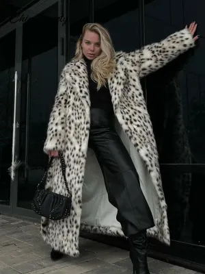 Long Outwear AI-powered Winter Long Reliable Animal Fur Pocket Fashion Loose Street Warm Lapel Sleeve Women Autumn Coat Lady Overcoats Faux Thick