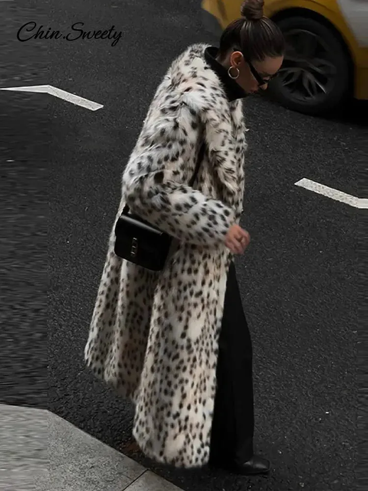 Long Outwear AI-powered Winter Long Reliable Animal Fur Pocket Fashion Loose Street Warm Lapel Sleeve Women Autumn Coat Lady Overcoats Faux Thick