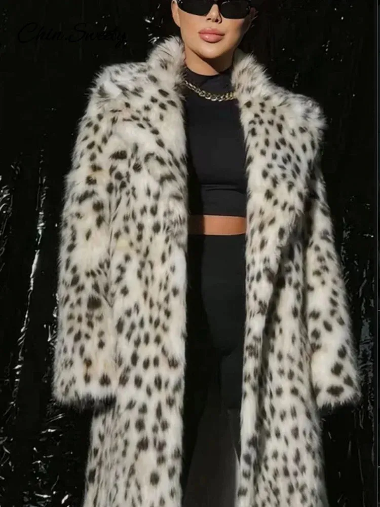 Long Outwear AI-powered Winter Long Reliable Animal Fur Pocket Fashion Loose Street Warm Lapel Sleeve Women Autumn Coat Lady Overcoats Faux Thick