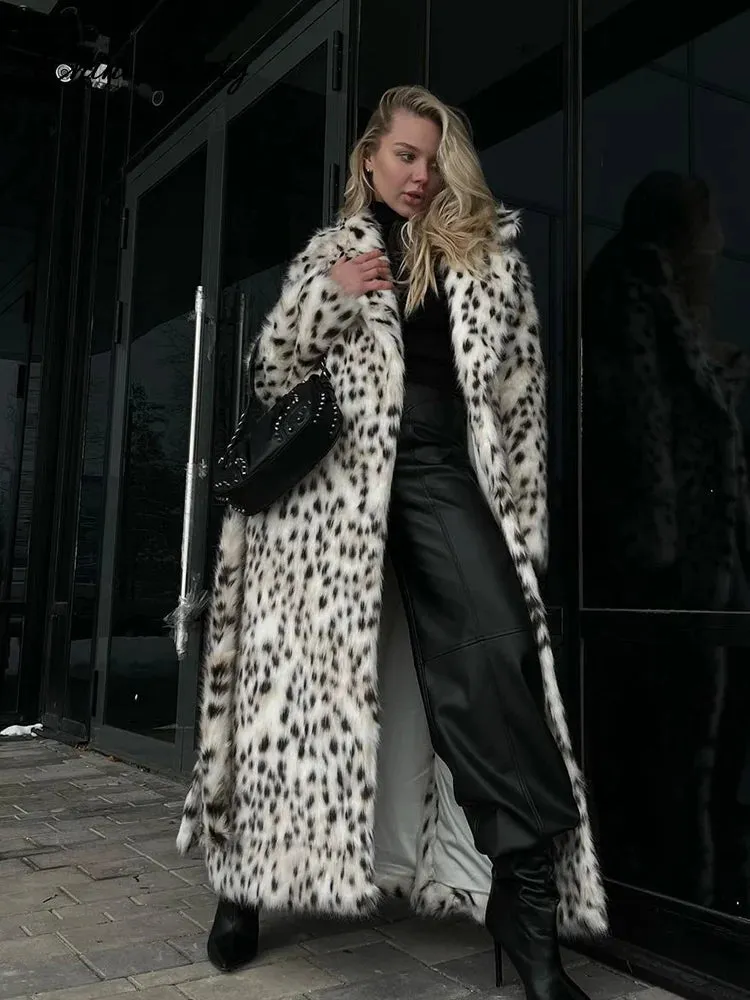 Long Outwear AI-powered Winter Long Reliable Animal Fur Pocket Fashion Loose Street Warm Lapel Sleeve Women Autumn Coat Lady Overcoats Faux Thick