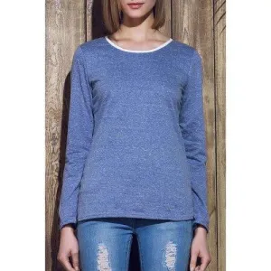 Long Sleeve Casual T-Shirt - Blue One Size