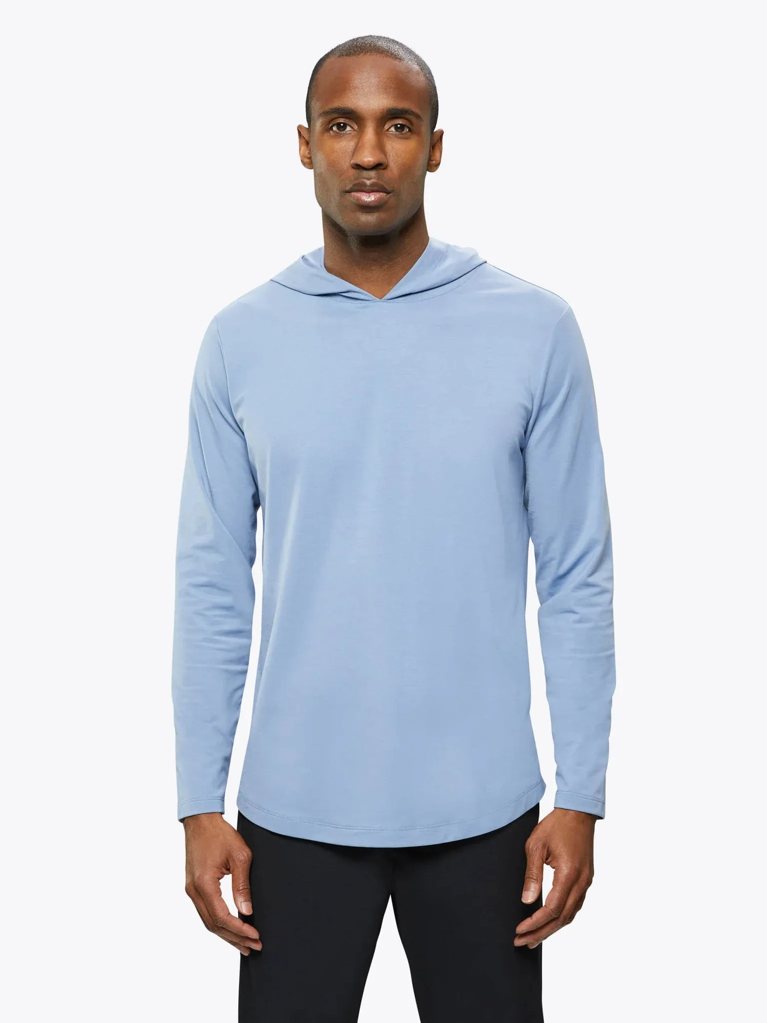 Long Sleeve Hooded Curved Hem