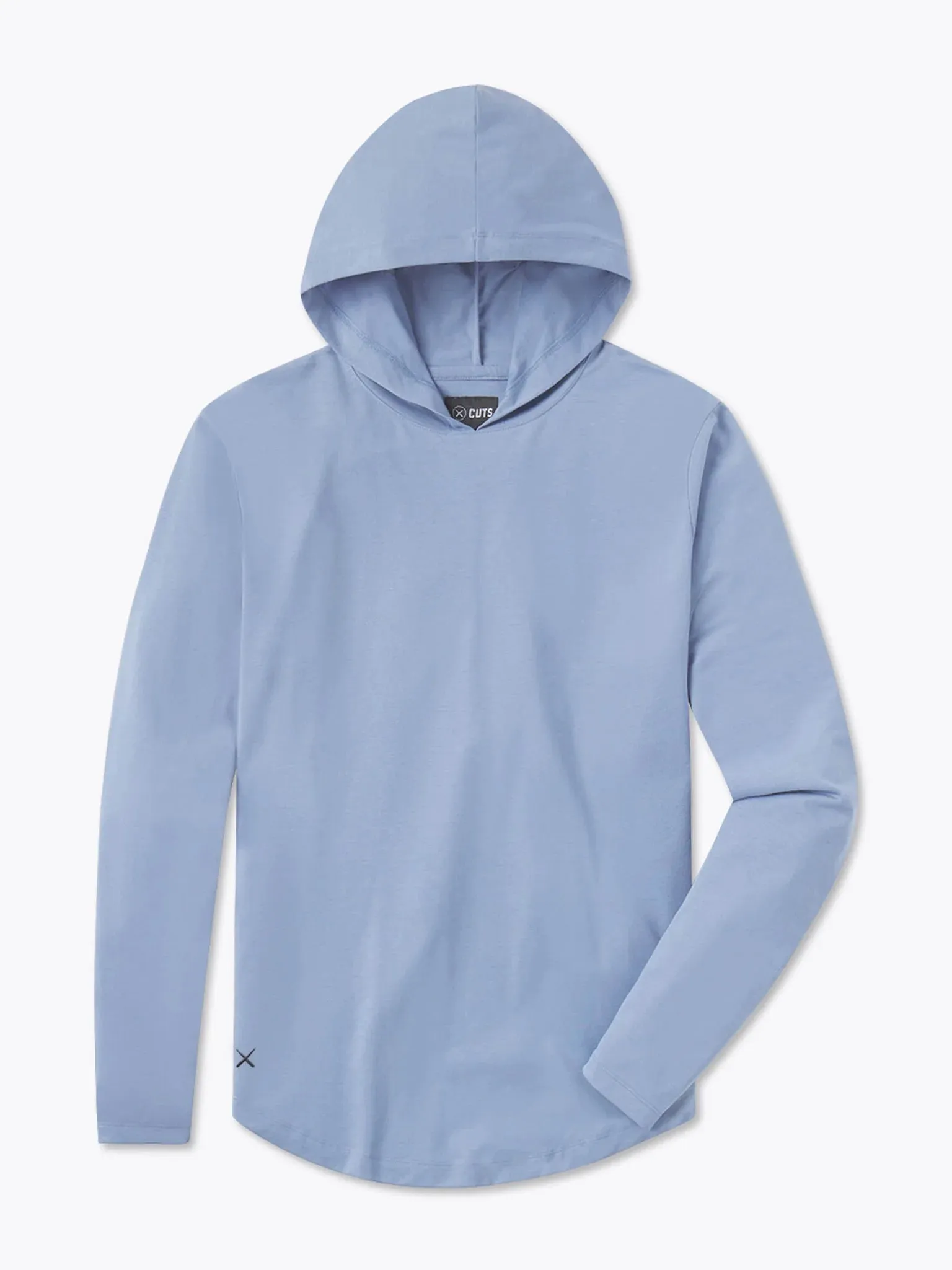 Long Sleeve Hooded Curved Hem