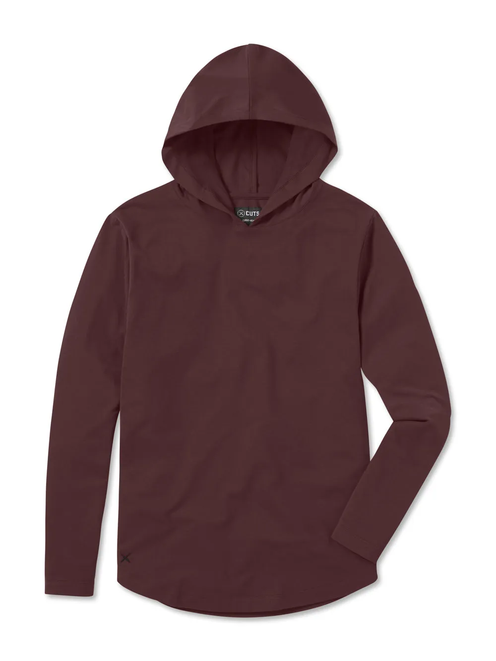 Long Sleeve Hooded Curved Hem