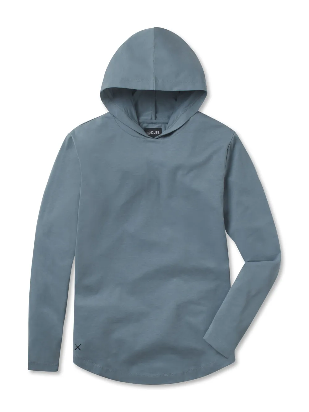 Long Sleeve Hooded Curved Hem