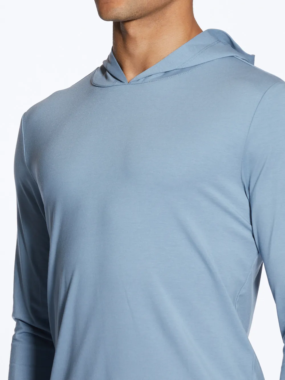 Long Sleeve Hooded Curved Hem