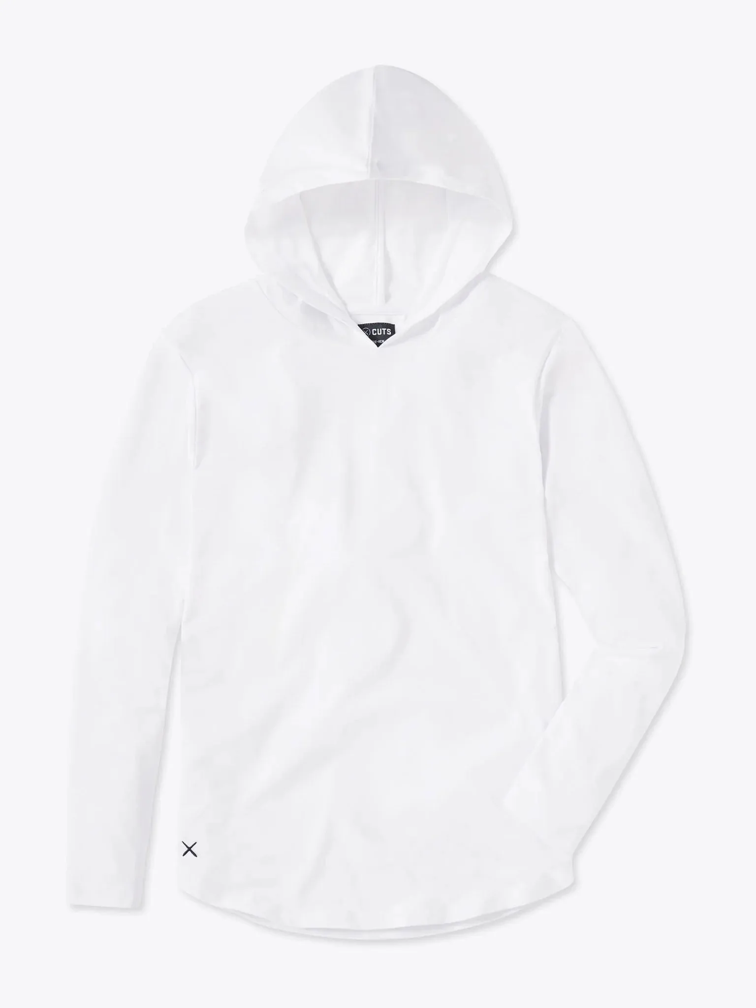 Long Sleeve Hooded Curved Hem