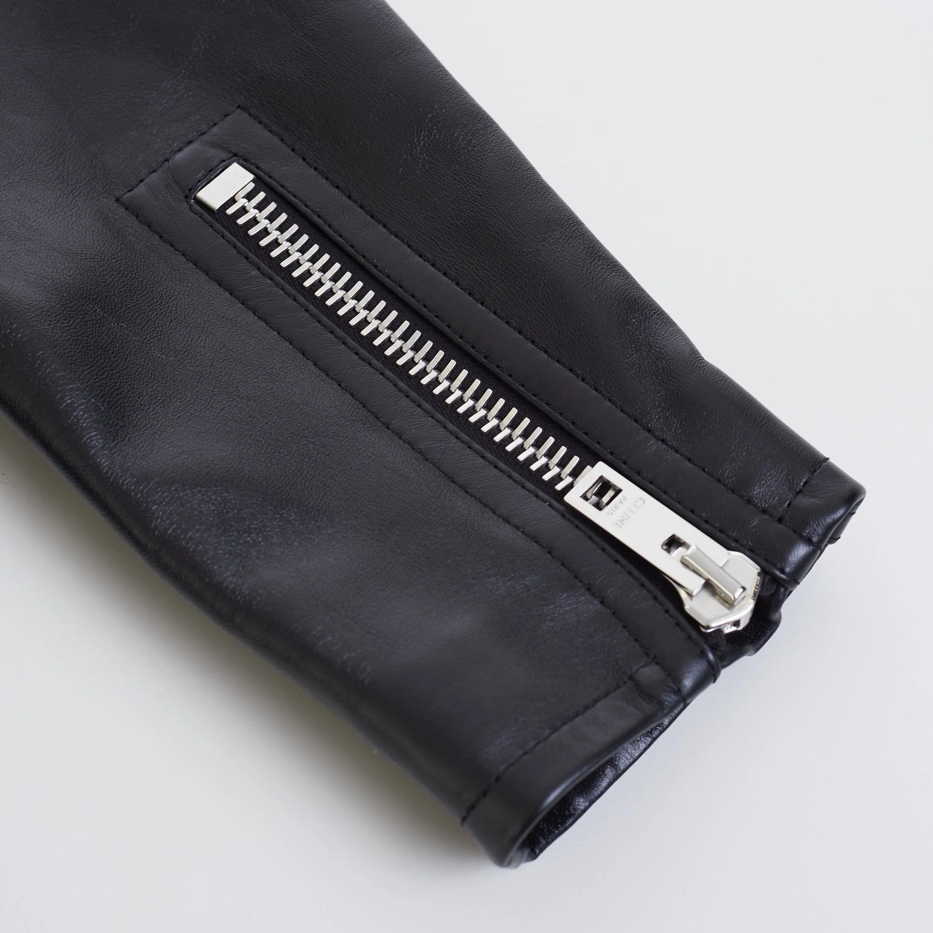 Loose Fit Biker Jacket In Black Soft Lambskin Leather