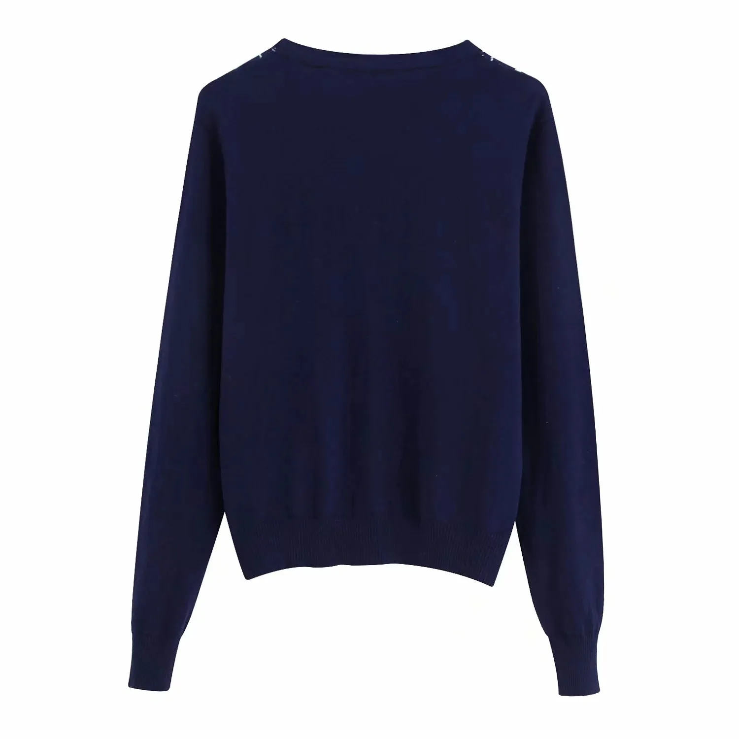 Lozenge Single-breasted Knitting Cardigan Sweaters