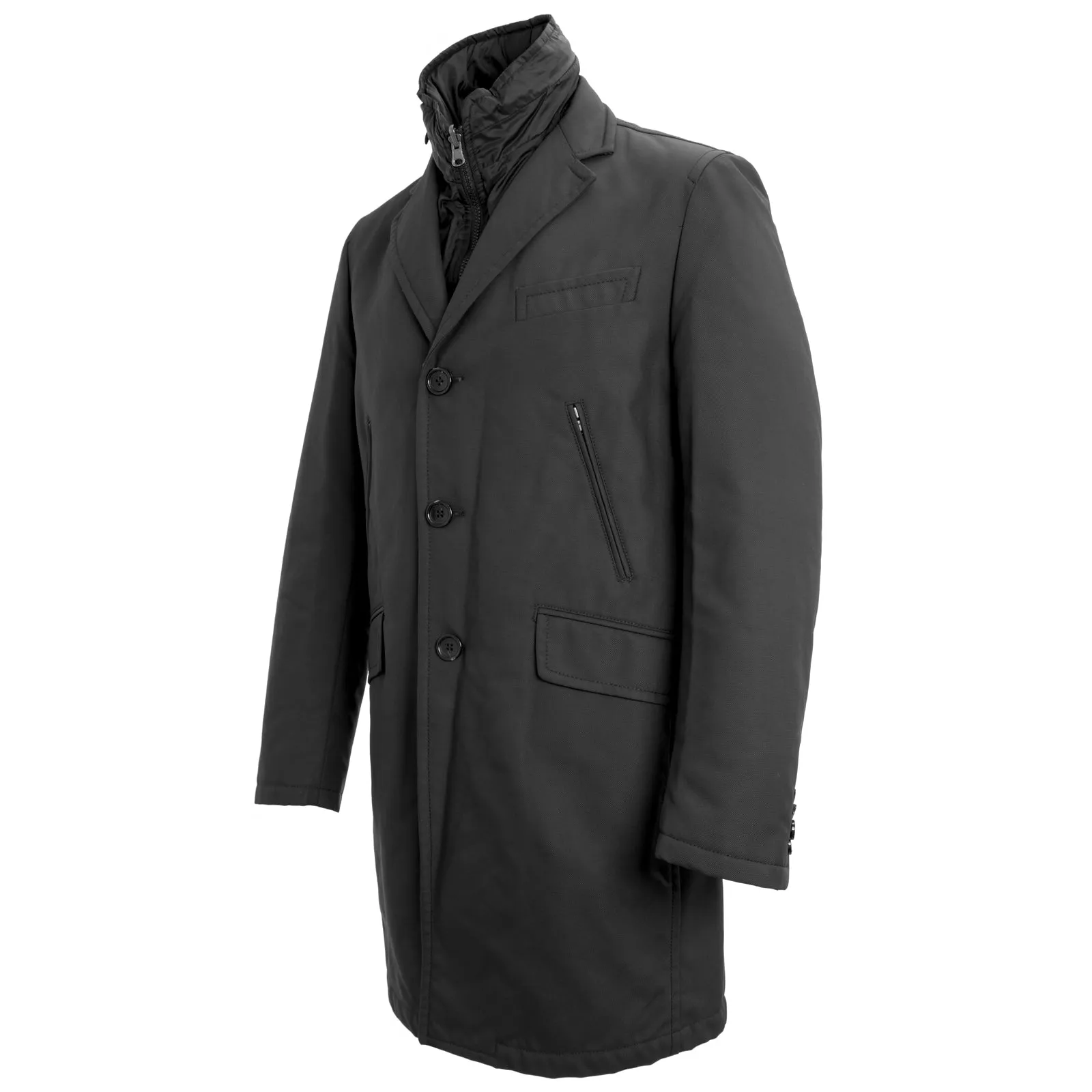 MANUEL RITZ Black Romovable Lining Long Coat 113C4187X $514 NWT