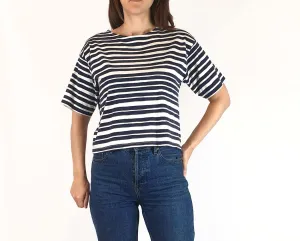 Marimekko   Uniqlo blue and white striped top size XXS (large fit, fits 6-8)