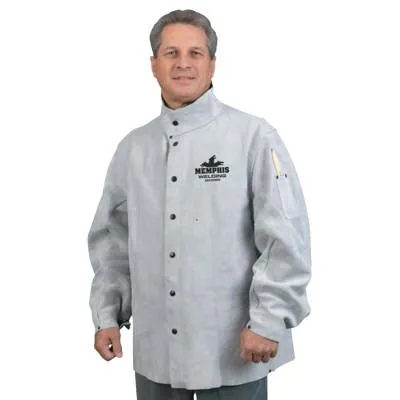 MCR Safety Leather Welding Jacket, Large, Gray, 38030MWL