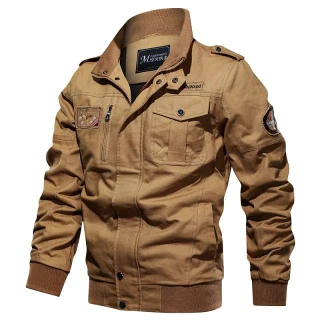 Men Casual Cargo Military Jacket Multi-pocket