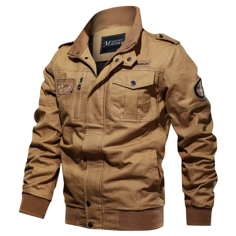 Men Casual Cargo Military Jacket Multi-pocket