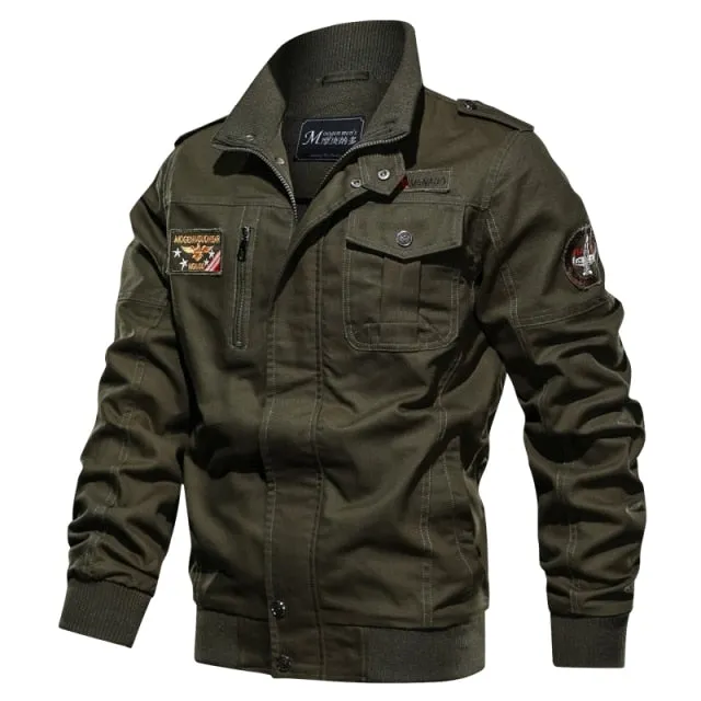 Men Casual Cargo Military Jacket Multi-pocket