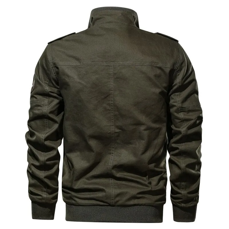 Men Casual Cargo Military Jacket Multi-pocket