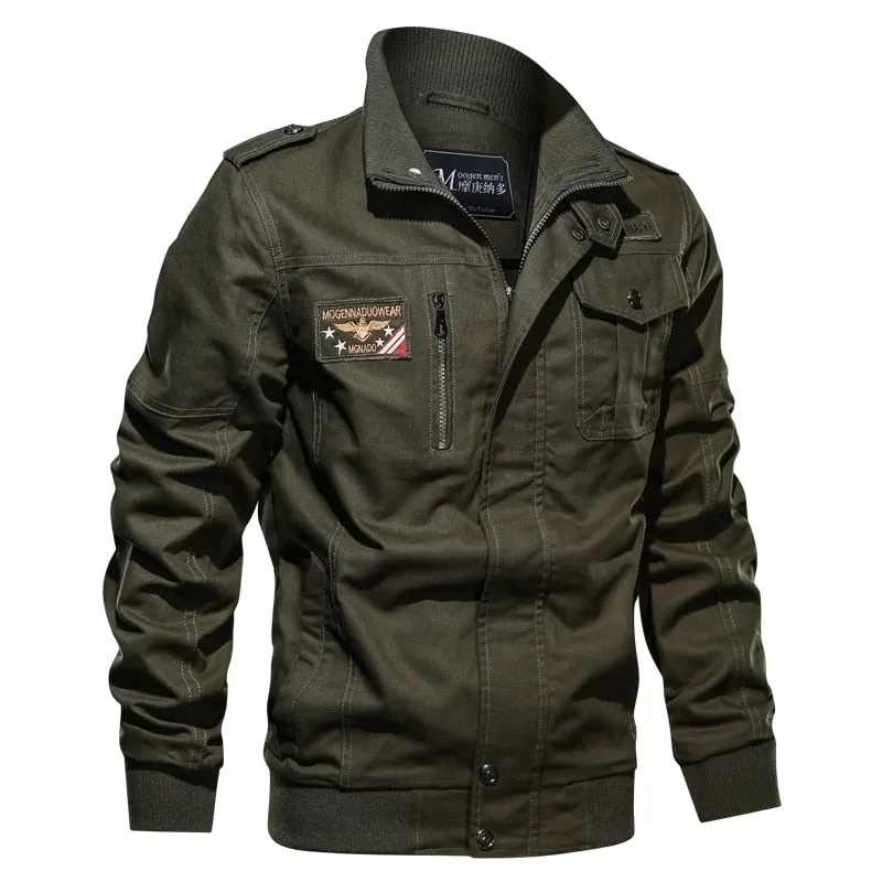 Men Casual Cargo Military Jacket Multi-pocket