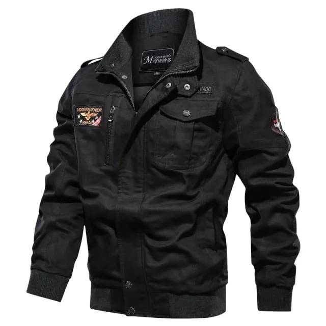 Men Casual Cargo Military Jacket Multi-pocket