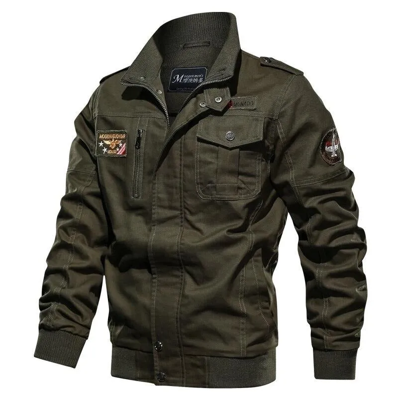 Men Casual Cargo Military Jacket Multi-pocket