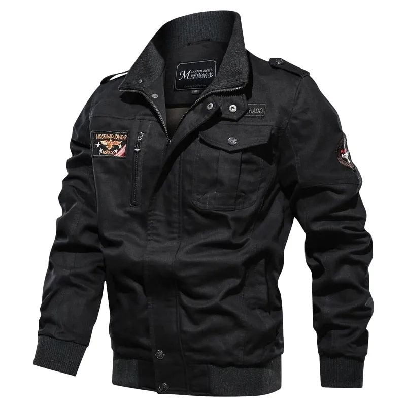 Men Casual Cargo Military Jacket Multi-pocket
